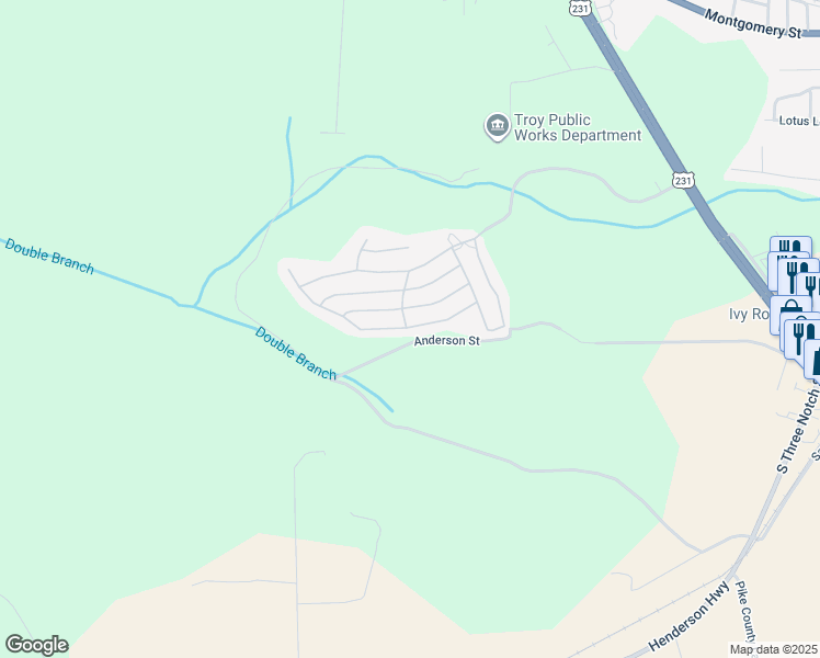 map of restaurants, bars, coffee shops, grocery stores, and more near 1310 Hunters Mountain Parkway in Troy