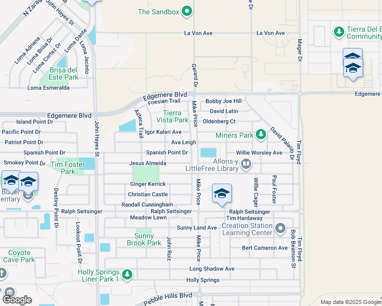 map of restaurants, bars, coffee shops, grocery stores, and more near Peruvian Paso in El Paso