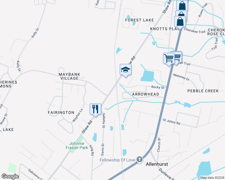 map of restaurants, bars, coffee shops, grocery stores, and more near 1472 Shaw Road in Hinesville