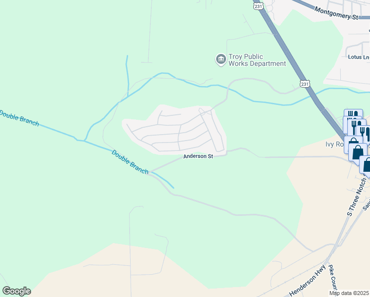 map of restaurants, bars, coffee shops, grocery stores, and more near 1310 Hunters Mountain Parkway in Troy
