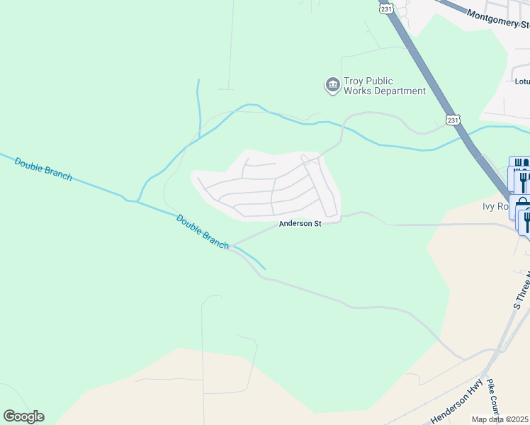 map of restaurants, bars, coffee shops, grocery stores, and more near 1310 Hunters Mountain Parkway in Troy