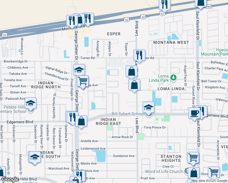 map of restaurants, bars, coffee shops, grocery stores, and more near 11413 Chickasaw Drive in El Paso