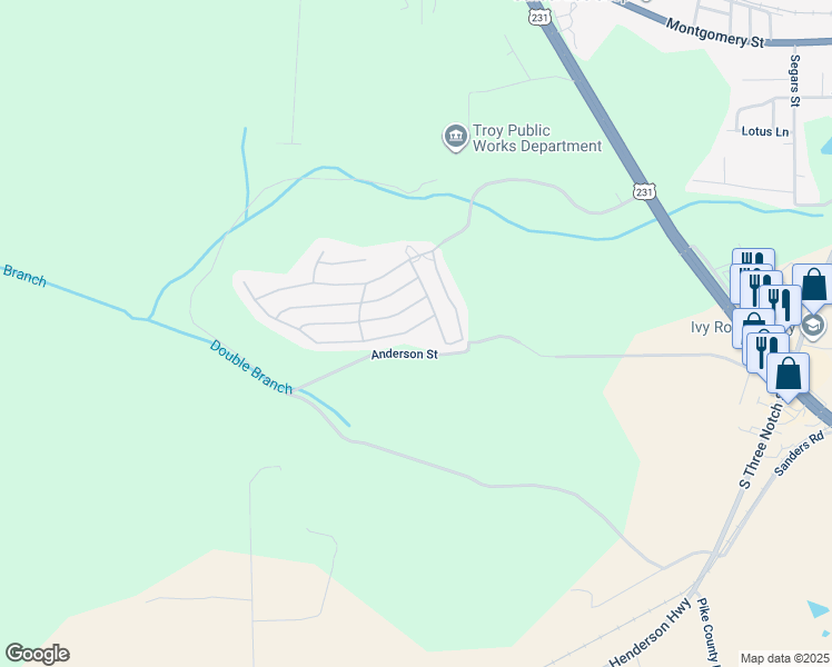 map of restaurants, bars, coffee shops, grocery stores, and more near Hunters Mountain Parkway in Troy