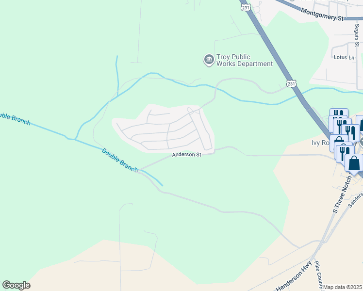 map of restaurants, bars, coffee shops, grocery stores, and more near 1310 Hunters Mountain Parkway in Troy