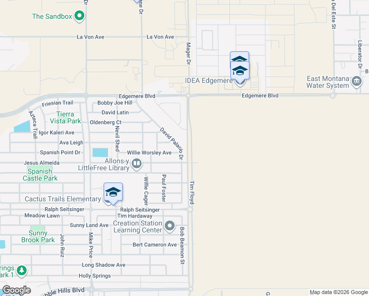 map of restaurants, bars, coffee shops, grocery stores, and more near 3324 David Palacio Drive in El Paso
