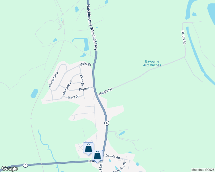 map of restaurants, bars, coffee shops, grocery stores, and more near 141-215 Par Road 505 in Natchitoches