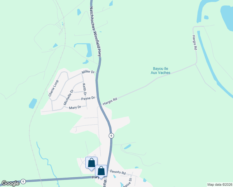 map of restaurants, bars, coffee shops, grocery stores, and more near 141-215 Par Road 505 in Natchitoches