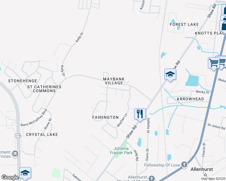 map of restaurants, bars, coffee shops, grocery stores, and more near 204 Bridgemont Way in Hinesville