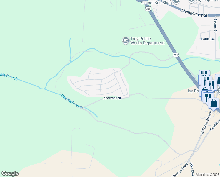 map of restaurants, bars, coffee shops, grocery stores, and more near 1310 Hunters Mountain Parkway in Troy