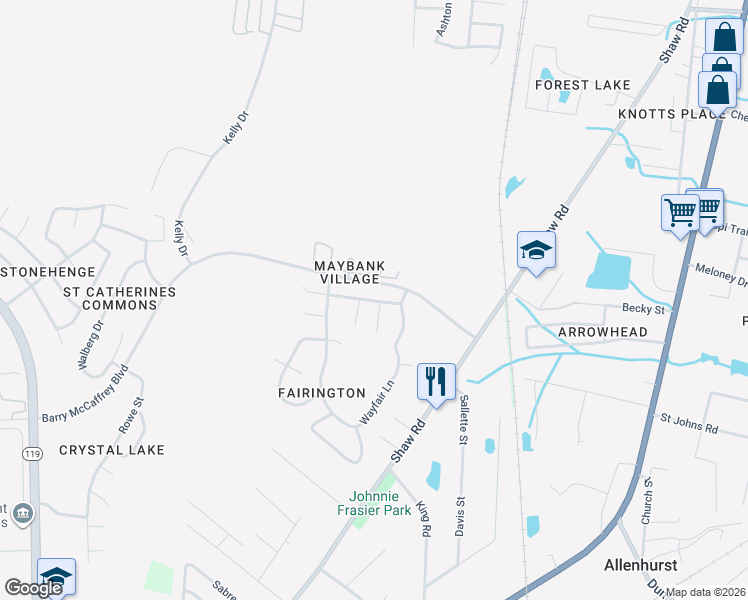 map of restaurants, bars, coffee shops, grocery stores, and more near 213 Bridgemont Way in Hinesville