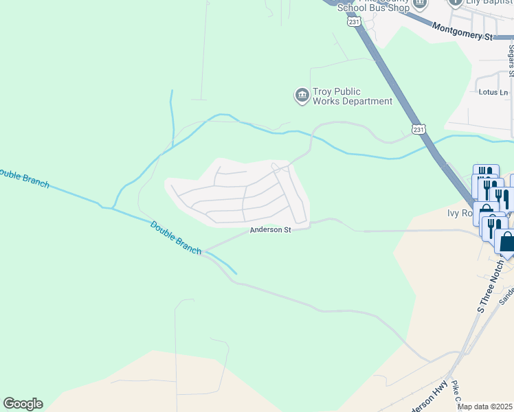 map of restaurants, bars, coffee shops, grocery stores, and more near 1310 Hunters Mountain Parkway in Troy