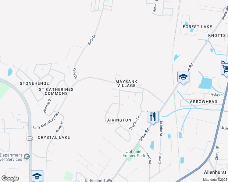 map of restaurants, bars, coffee shops, grocery stores, and more near 104 Bridgemont Way in Hinesville