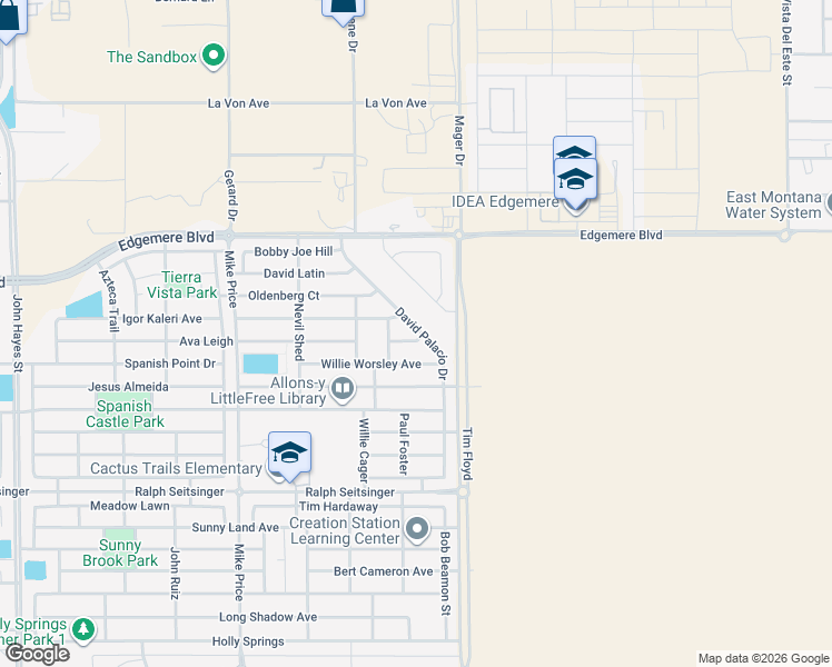 map of restaurants, bars, coffee shops, grocery stores, and more near 3388 David Palacio Drive in El Paso