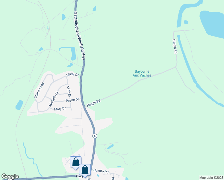 map of restaurants, bars, coffee shops, grocery stores, and more near 215 Hargis Road in Natchitoches