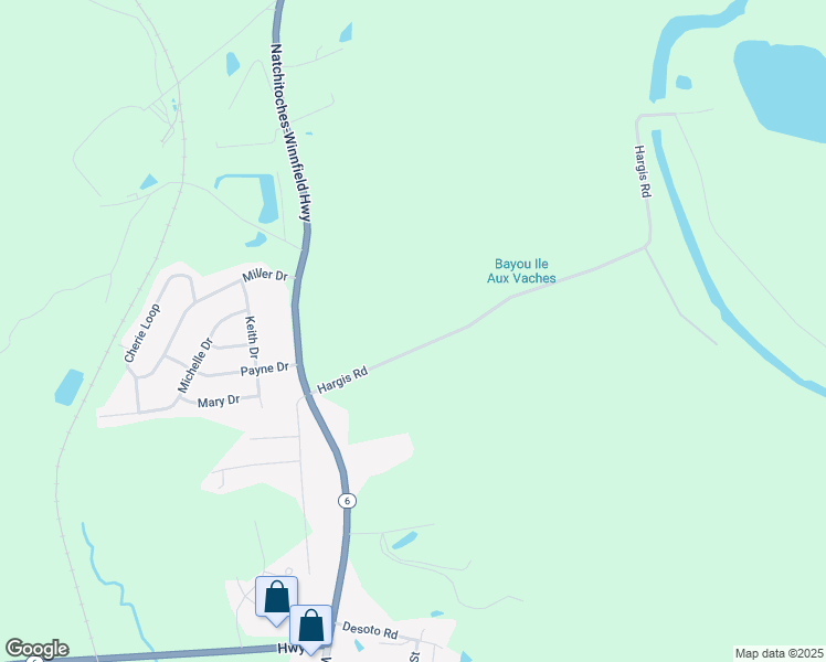 map of restaurants, bars, coffee shops, grocery stores, and more near 215 Hargis Road in Natchitoches