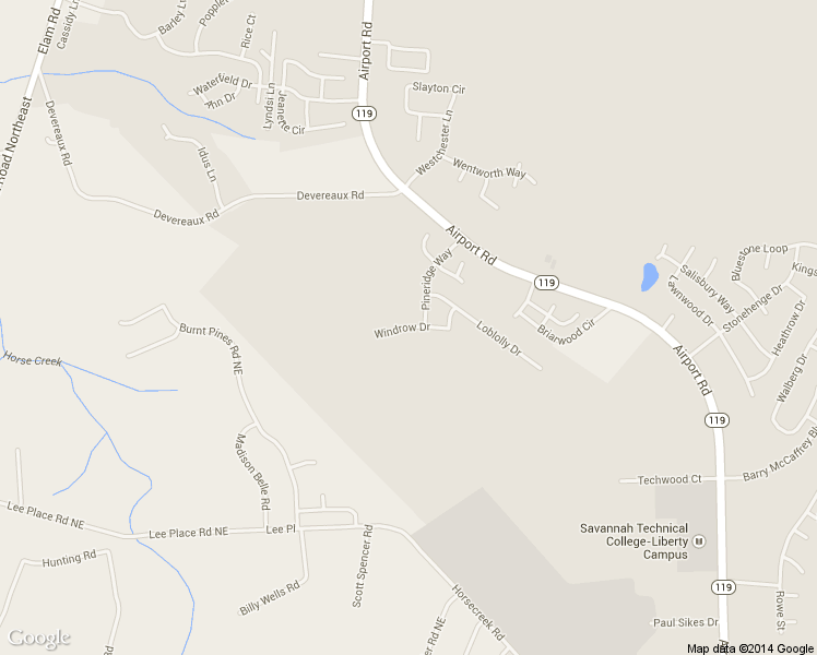 map of restaurants, bars, coffee shops, grocery stores, and more near 1265 Windrow Drive in Hinesville