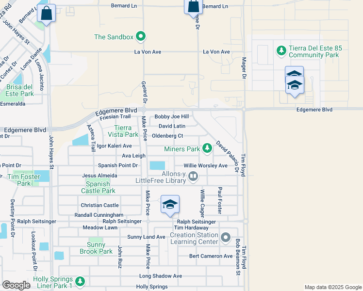 map of restaurants, bars, coffee shops, grocery stores, and more near Orsten Artis Avenue in El Paso
