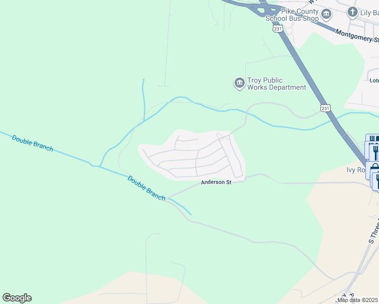 map of restaurants, bars, coffee shops, grocery stores, and more near 1220 Hunters Mountain Parkway in Troy