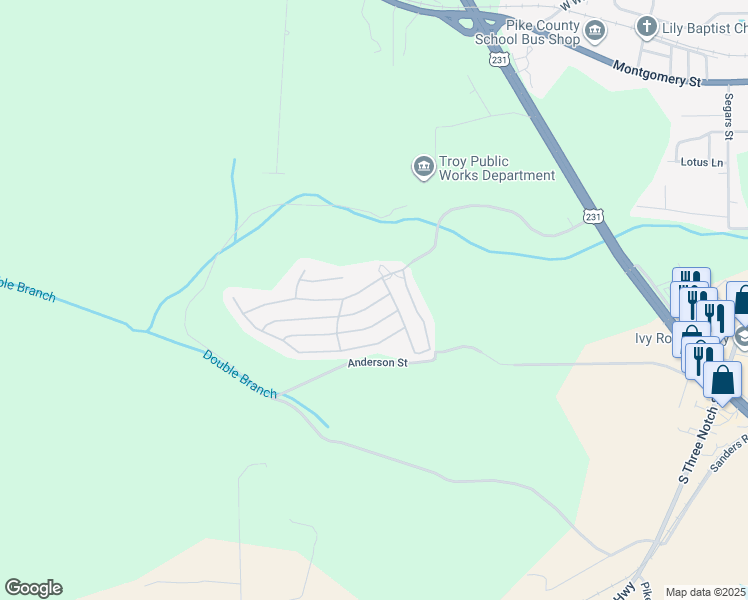 map of restaurants, bars, coffee shops, grocery stores, and more near 1000 Hunters Mountain Parkway in Troy