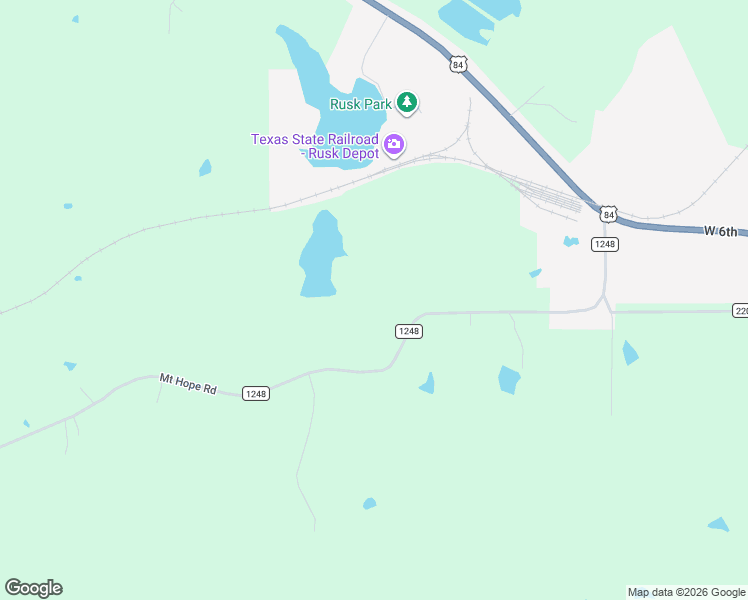 map of restaurants, bars, coffee shops, grocery stores, and more near 1322 Circle Drive in Rusk