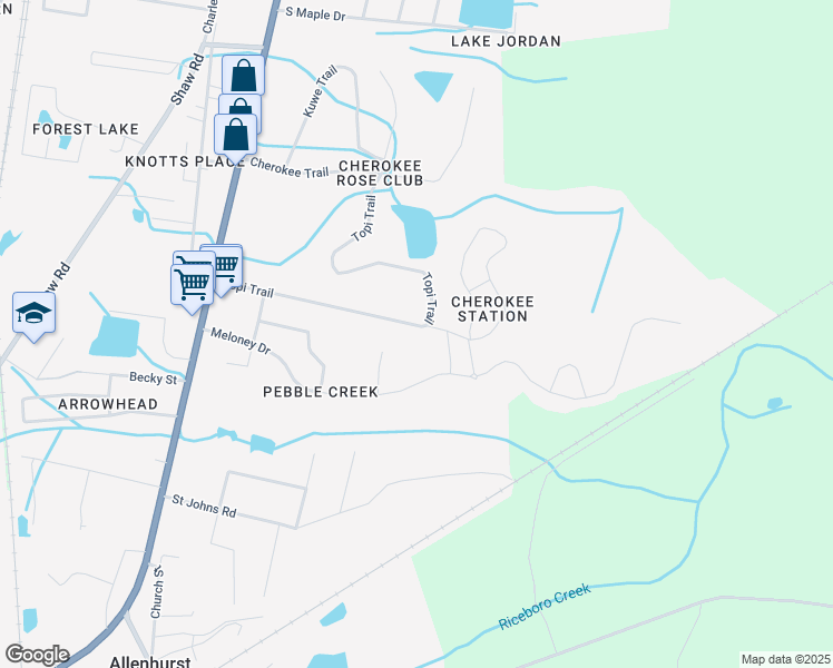 map of restaurants, bars, coffee shops, grocery stores, and more near 231 Topi Trail in Hinesville