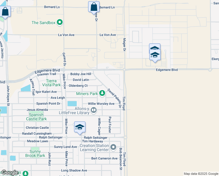 map of restaurants, bars, coffee shops, grocery stores, and more near 3388 David Palacio Drive in El Paso