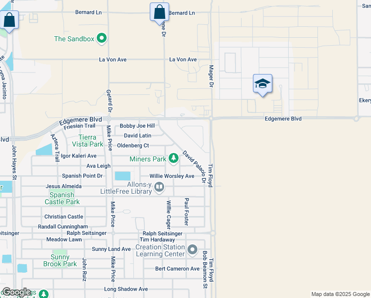 map of restaurants, bars, coffee shops, grocery stores, and more near 3388 David Palacio Drive in El Paso