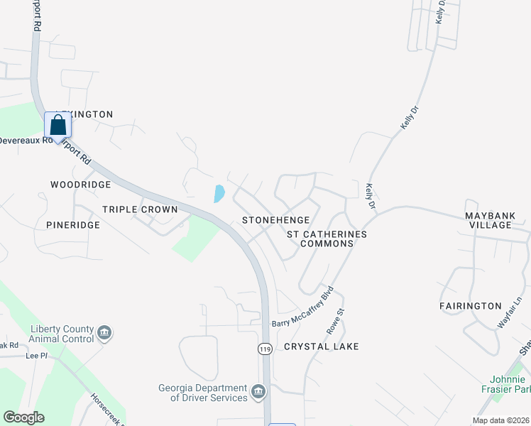 map of restaurants, bars, coffee shops, grocery stores, and more near 1934 Salisbury Way in Hinesville