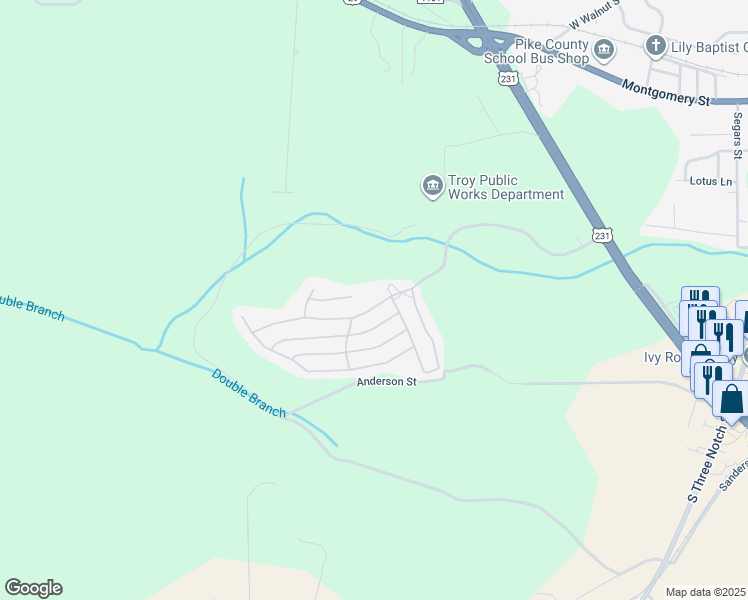map of restaurants, bars, coffee shops, grocery stores, and more near 1368 Hunters Mountain Parkway in Troy
