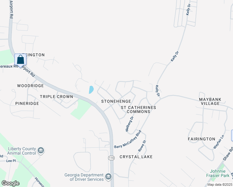 map of restaurants, bars, coffee shops, grocery stores, and more near 1905 Bluestone Loop in Hinesville