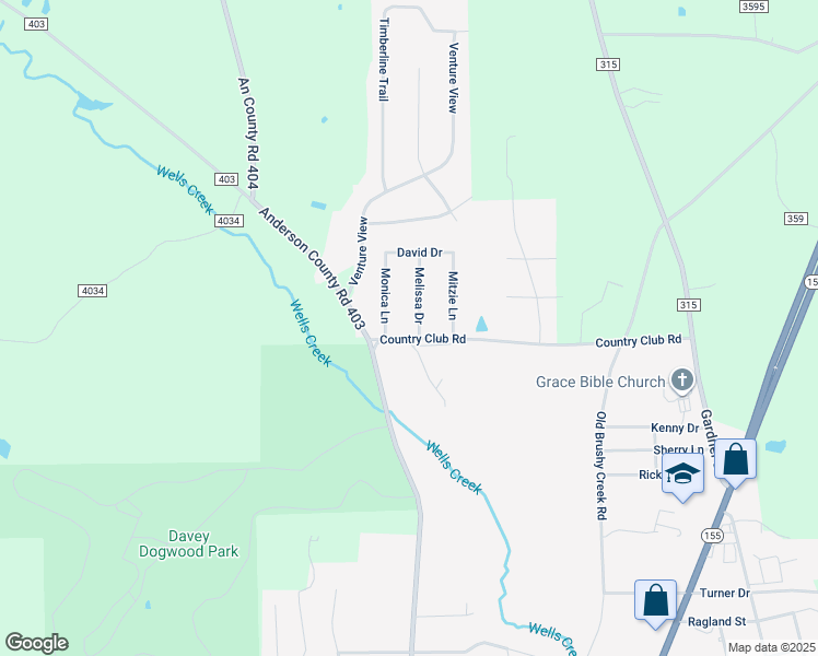map of restaurants, bars, coffee shops, grocery stores, and more near 2201 Melissa Drive in Palestine