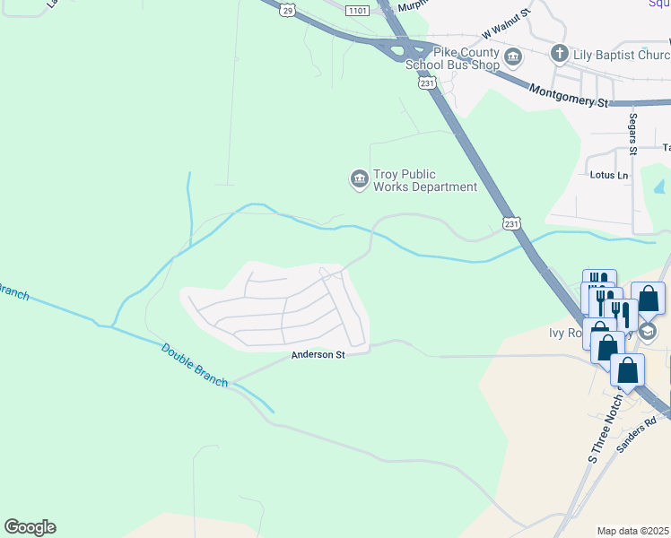 map of restaurants, bars, coffee shops, grocery stores, and more near 1000 Hunters Mountain Parkway in Troy