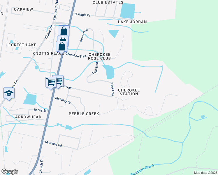 map of restaurants, bars, coffee shops, grocery stores, and more near 234 Topi Trail in Hinesville