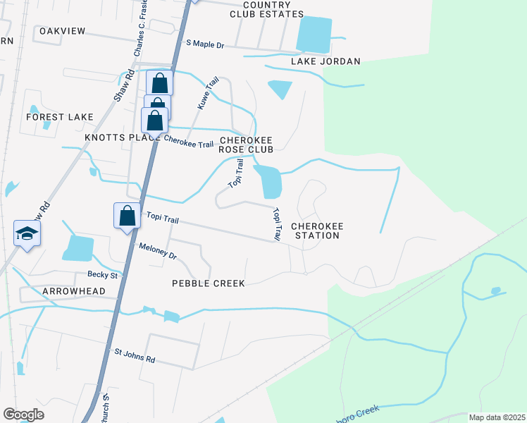 map of restaurants, bars, coffee shops, grocery stores, and more near 234 Topi Trail in Hinesville