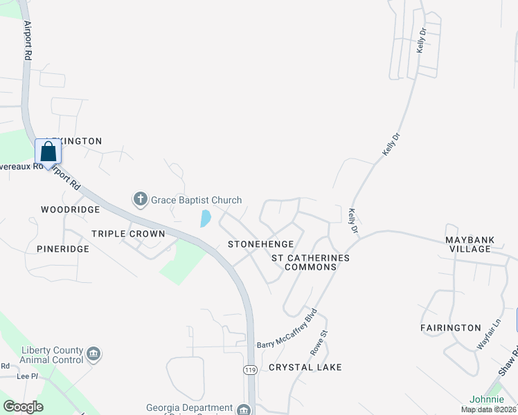 map of restaurants, bars, coffee shops, grocery stores, and more near 1915 Bluestone Loop in Hinesville