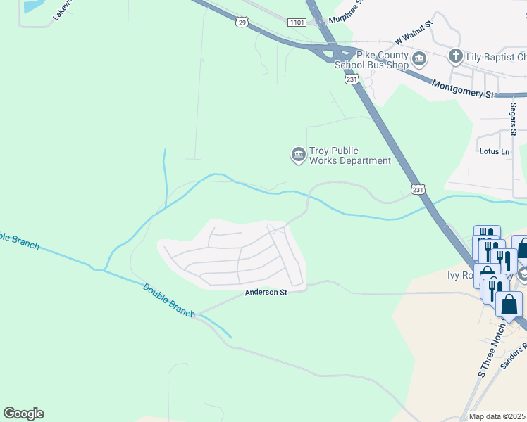 map of restaurants, bars, coffee shops, grocery stores, and more near 1368 Hunters Mountain Parkway in Troy