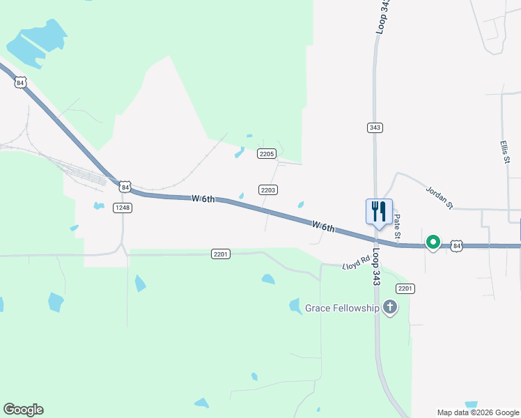 map of restaurants, bars, coffee shops, grocery stores, and more near 101 Echo Lane in Rusk