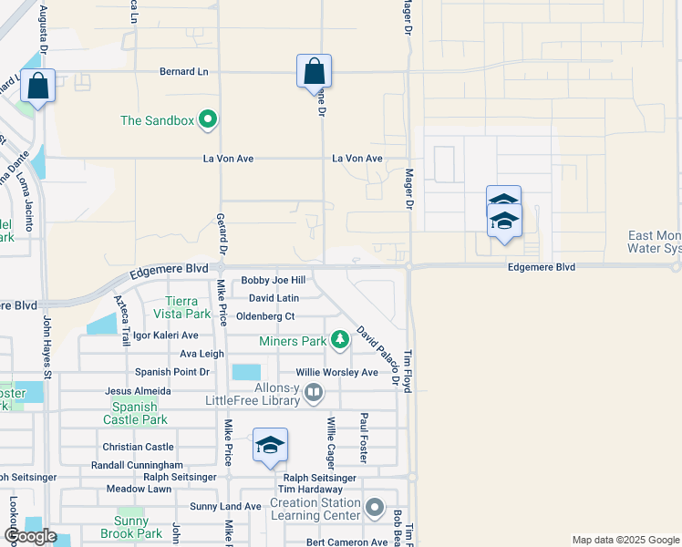 map of restaurants, bars, coffee shops, grocery stores, and more near 3500 Rene Drive in El Paso