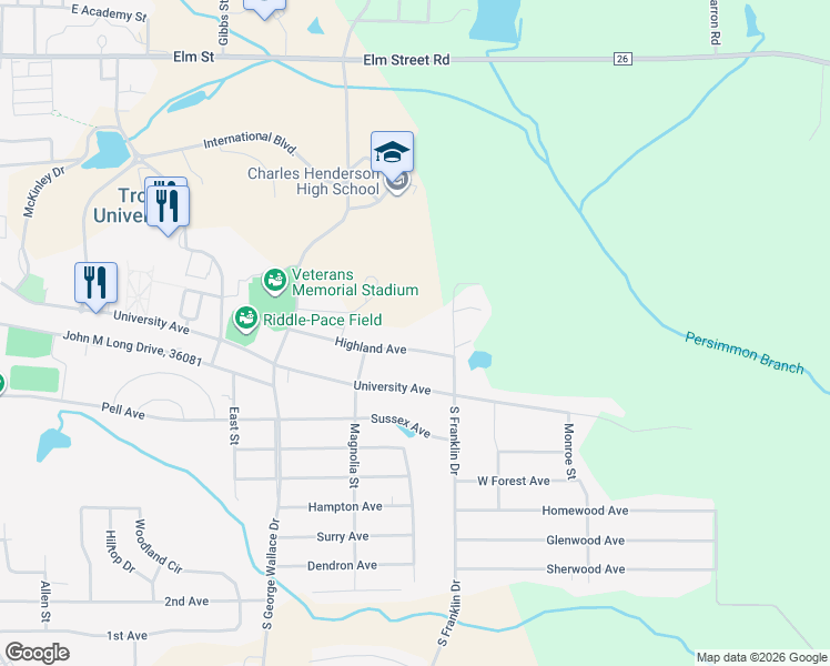 map of restaurants, bars, coffee shops, grocery stores, and more near 200-506 Highland Avenue in Troy
