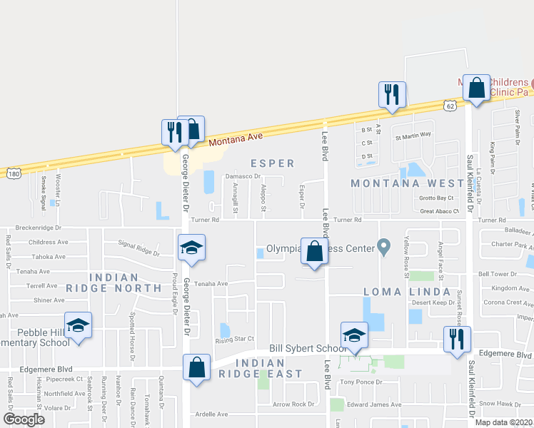 map of restaurants, bars, coffee shops, grocery stores, and more near 11420 Sami Court in El Paso