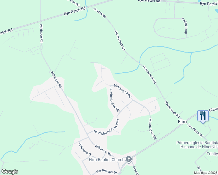 map of restaurants, bars, coffee shops, grocery stores, and more near 14 Cumberland Drive Northeast in Ludowici