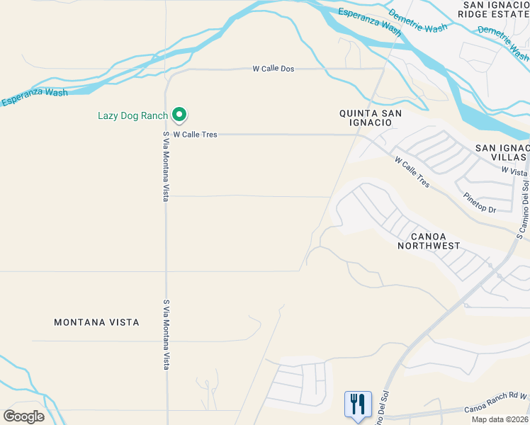 map of restaurants, bars, coffee shops, grocery stores, and more near 3451 West Calle Quatro in Green Valley