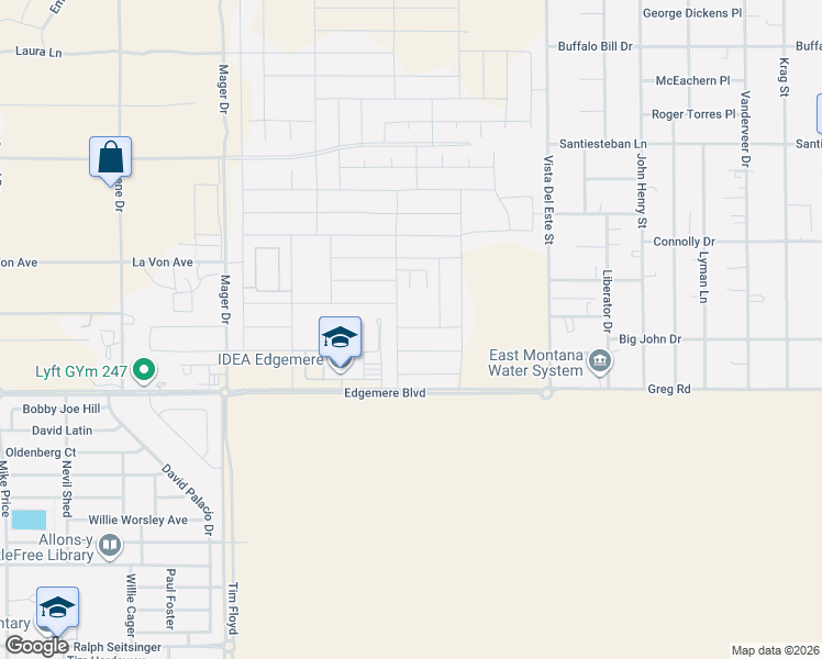 map of restaurants, bars, coffee shops, grocery stores, and more near Hunch Court in El Paso