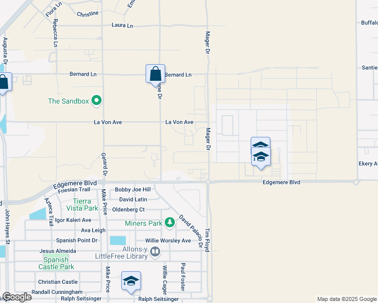 map of restaurants, bars, coffee shops, grocery stores, and more near 3540 Rene Drive in El Paso