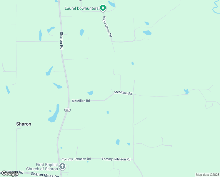 map of restaurants, bars, coffee shops, grocery stores, and more near 254 McMillan Road in Laurel