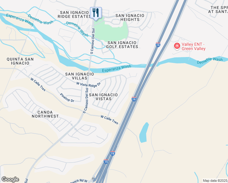 map of restaurants, bars, coffee shops, grocery stores, and more near 4785 South Gloria Vista Drive in Green Valley