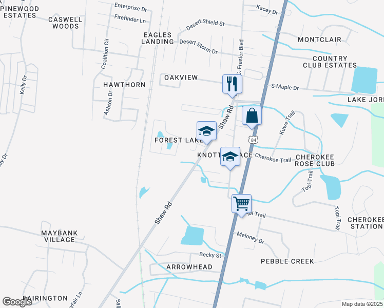 map of restaurants, bars, coffee shops, grocery stores, and more near 508 Idlewood Circle in Hinesville