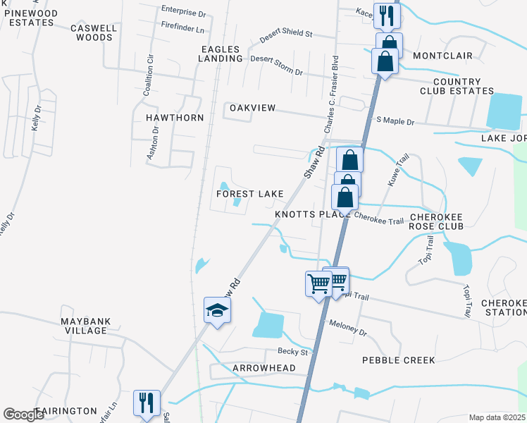map of restaurants, bars, coffee shops, grocery stores, and more near 508 Idlewood Circle in Hinesville
