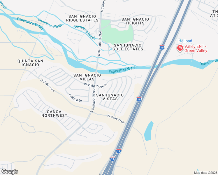 map of restaurants, bars, coffee shops, grocery stores, and more near 4815 South Vista Ridge Court in Green Valley