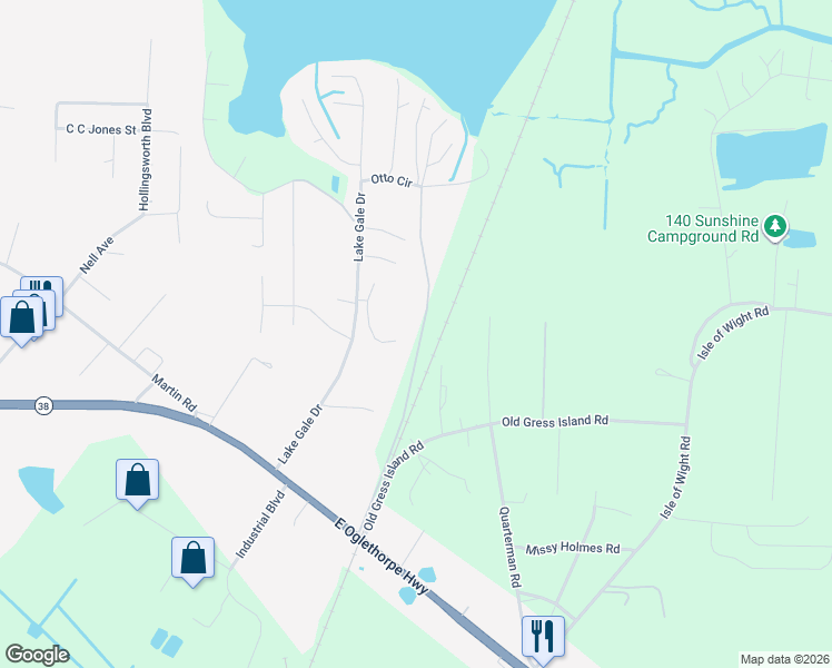 map of restaurants, bars, coffee shops, grocery stores, and more near 505 Betts Lane in Midway